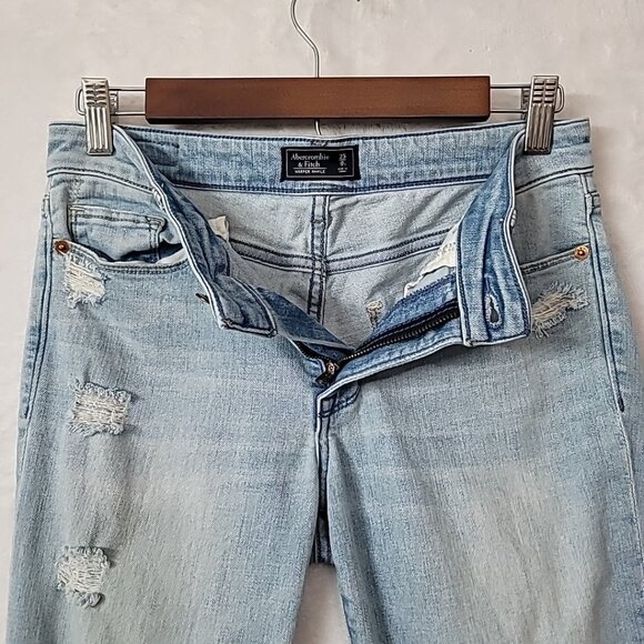 Abercrombie Fitch Harper Ankle Size 0/25 Youth Jeans Blue Denim Distressed READ - Picture 7 of 15